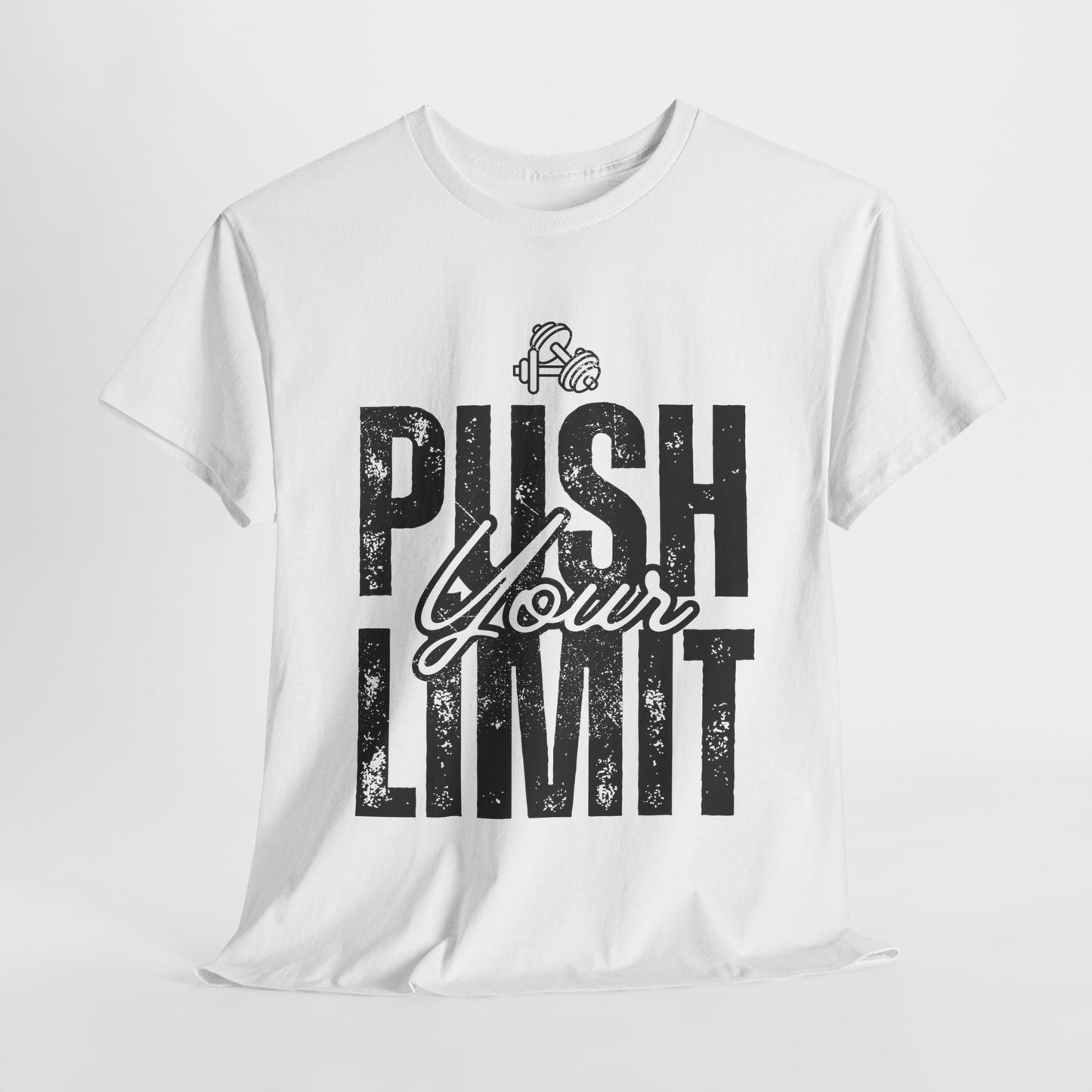 Motivational Unisex Heavy Cotton Tee - 'Push Your Limit'